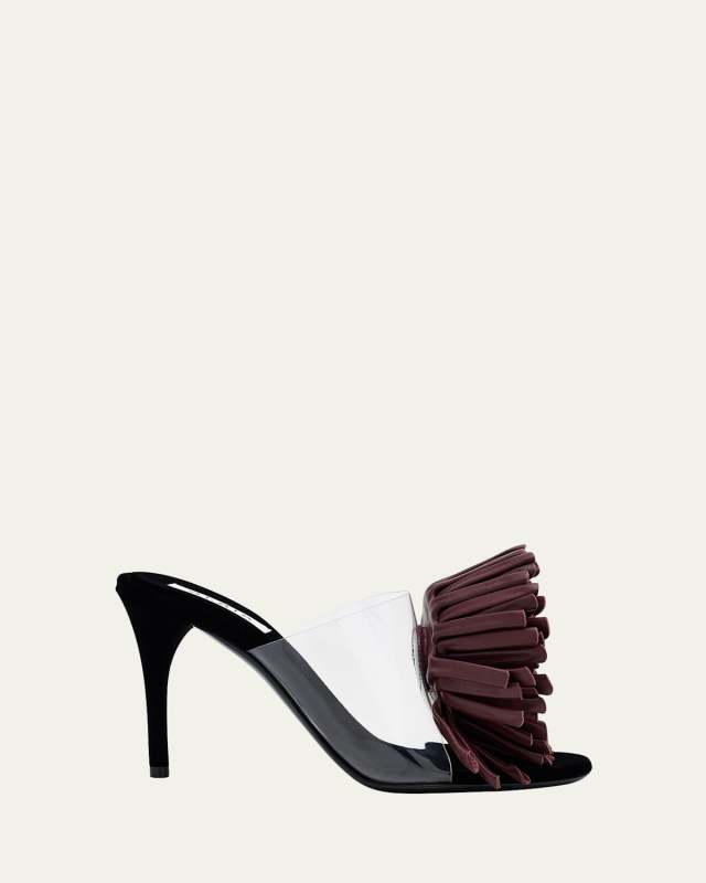 Plexi Asymmetric Leather Flower Sandals